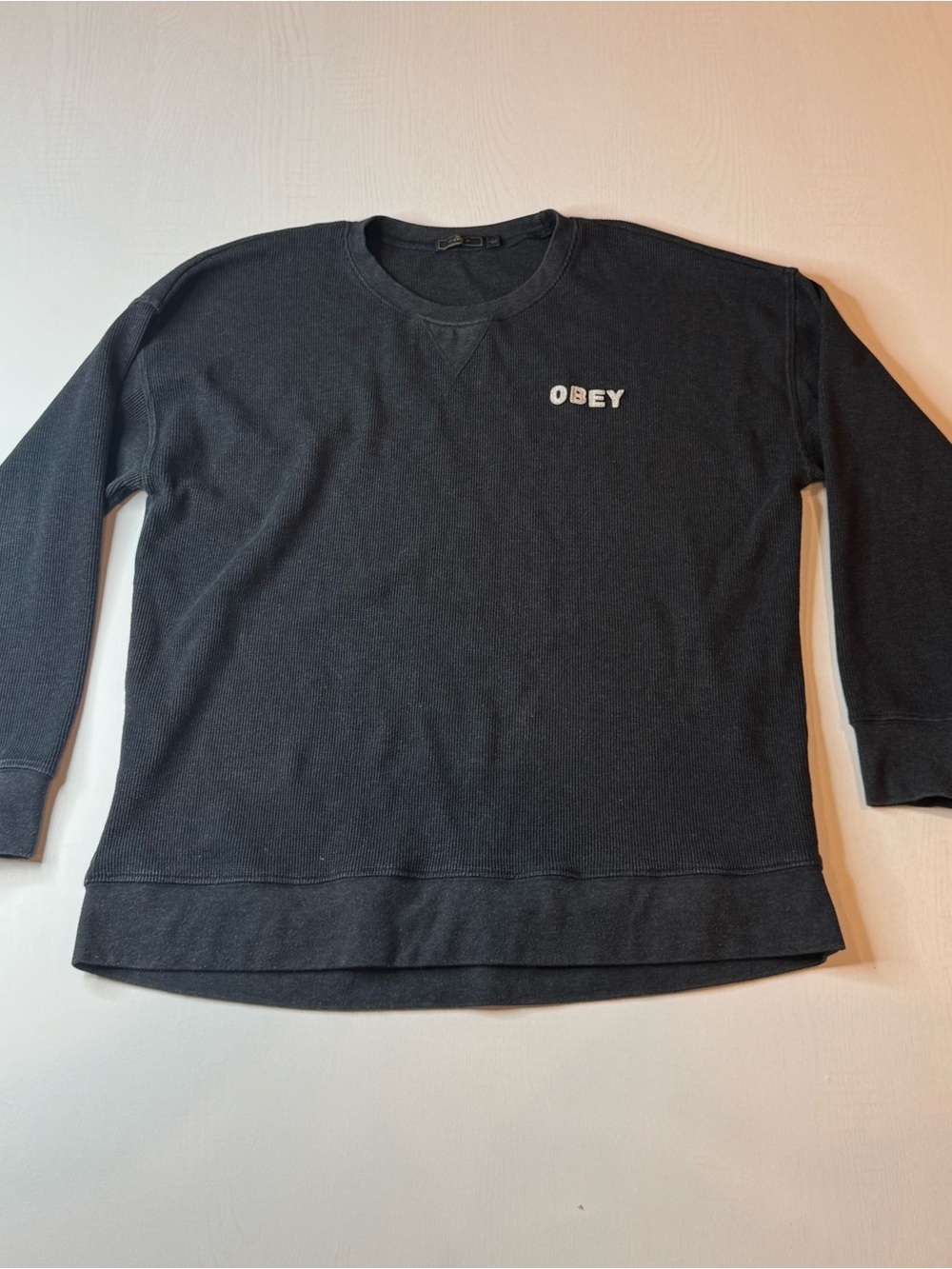 Obey Black Long Sleeve Sweatshirt with White Chest Logo